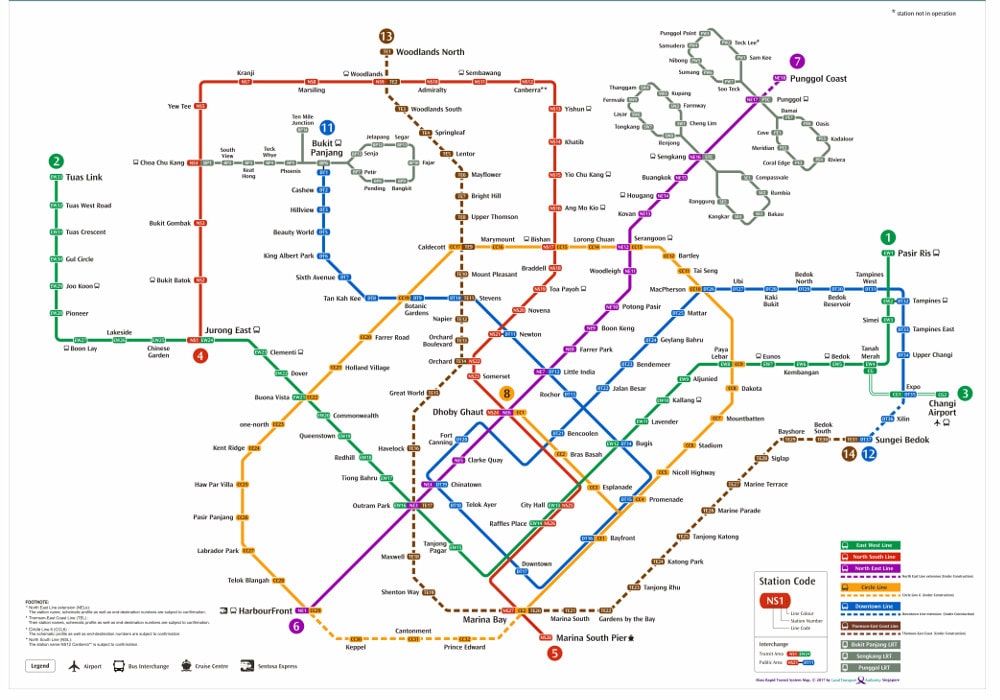 Singapore MRT Train Map