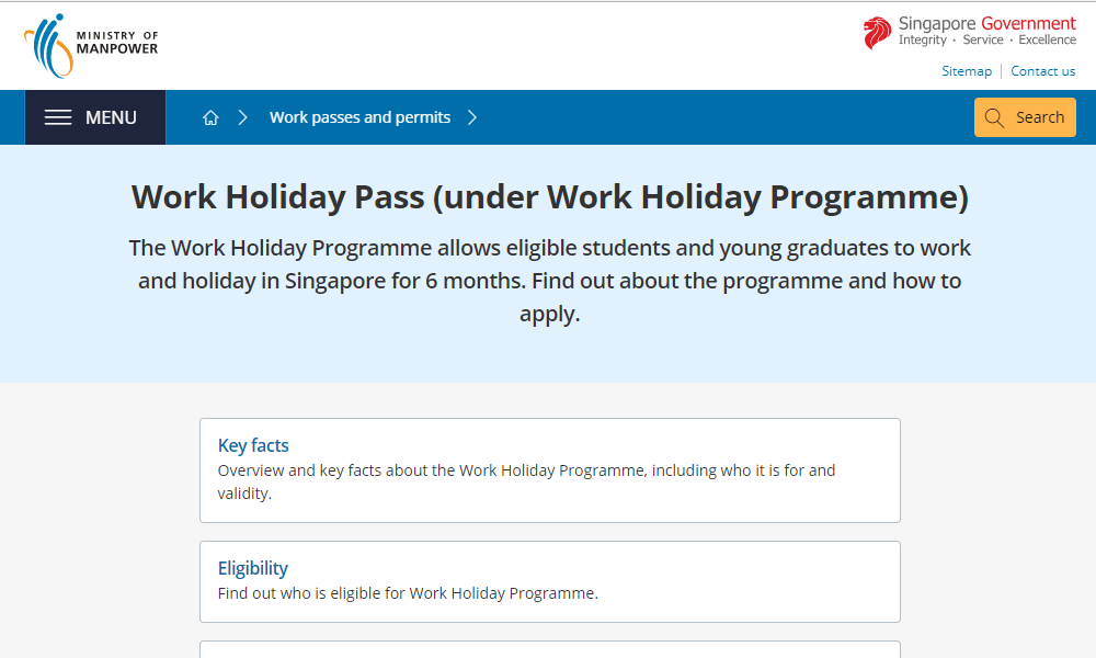 Work Holiday Pass検索結果