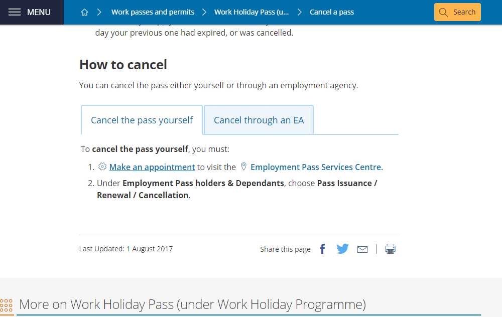 make an appointmentをクリック